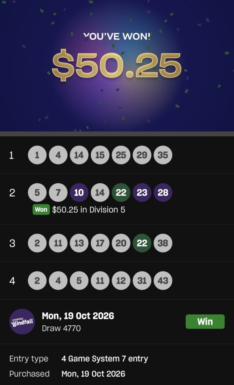 Weekday Windfall win screenshot